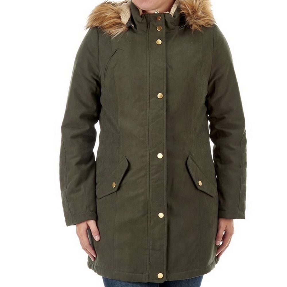 NOIZE Vegan Parka Faux Fur Hood & Sherpa Eco-Wear - Picture 7 of 8